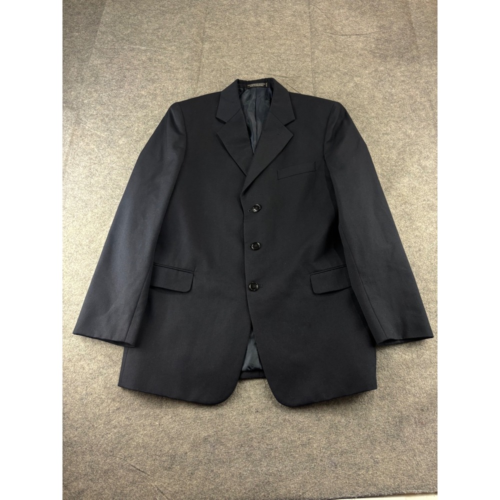 Calvin Clothing Company Mens Navy Blue 3 Button Wool Blend Blazer Jacket 19R